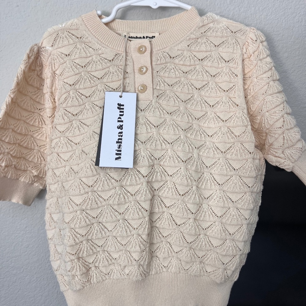 Misha & Puff cotton lace short sleeve sweater 5/6 - BNT